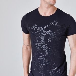 Black Printed Fashion T-shirt for Men